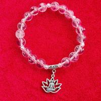 Браслет с подвеской "Лотос" из горного хрусталя
