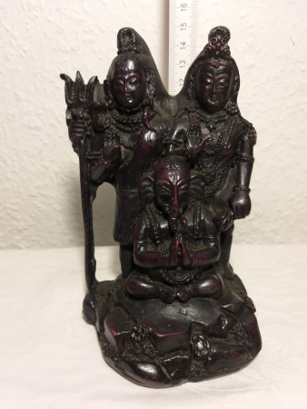 Шива, Парвати, Ганеша бордовый